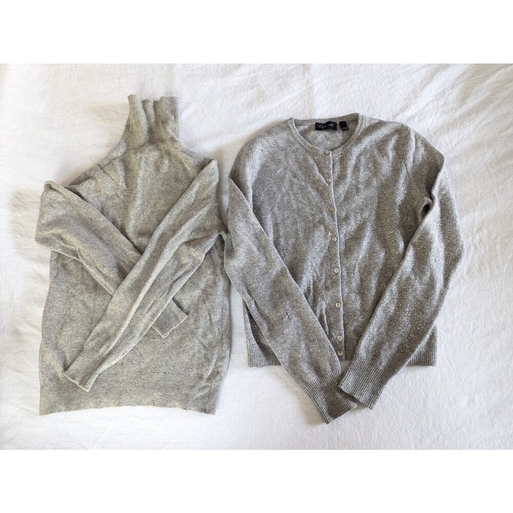 Aqua Cashmere Cardigan And Vintage B. Altman Cashmere Turtleneck Bundle Size S